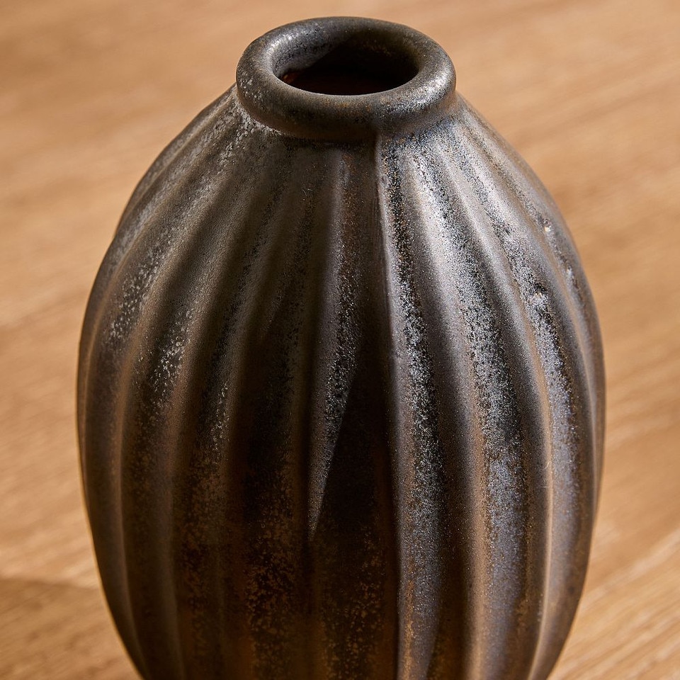 Metallic Ceramic Bud Vases