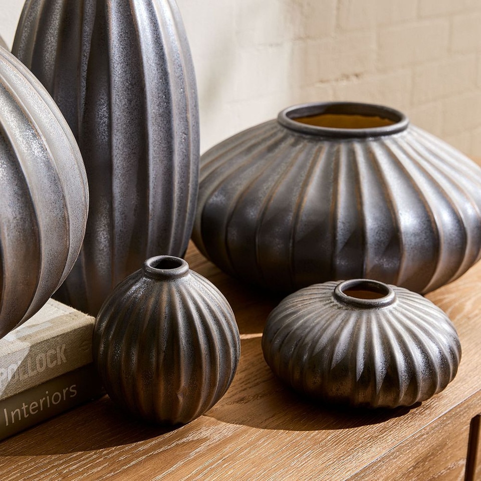 Metallic Ceramic Bud Vases