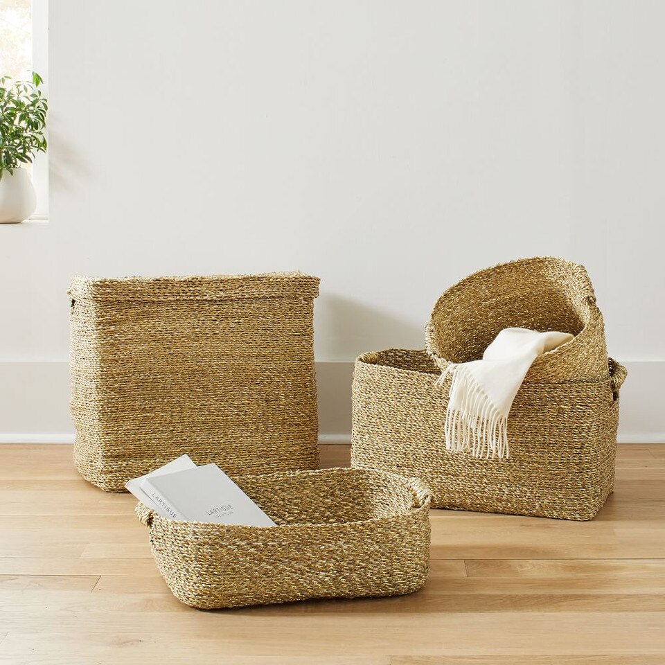 Metallic Woven Storage Baskets