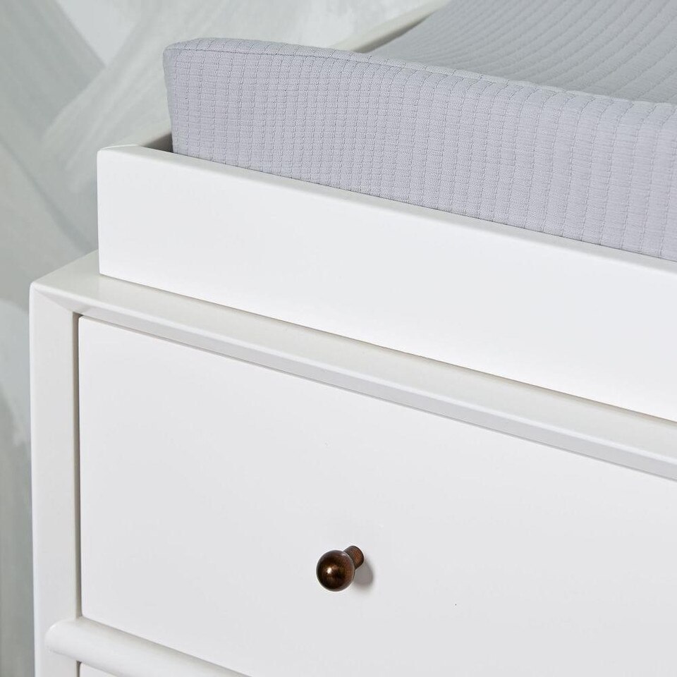 Mid-Century 3-Drawer Changing Table - White
