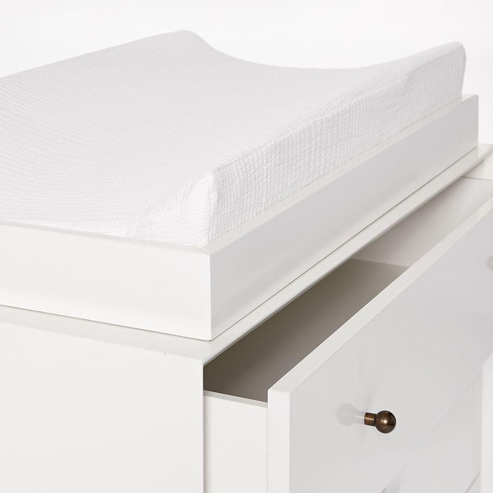 Mid-Century 3-Drawer Changing Table - White