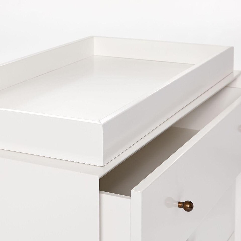 Mid-Century 3-Drawer Changing Table - White