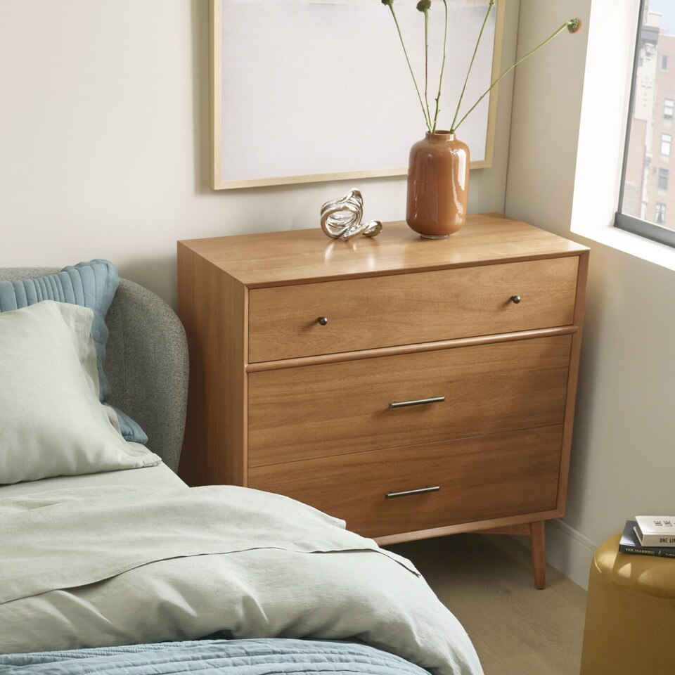 Mid-Century 3-Drawer Dresser (91 cm)