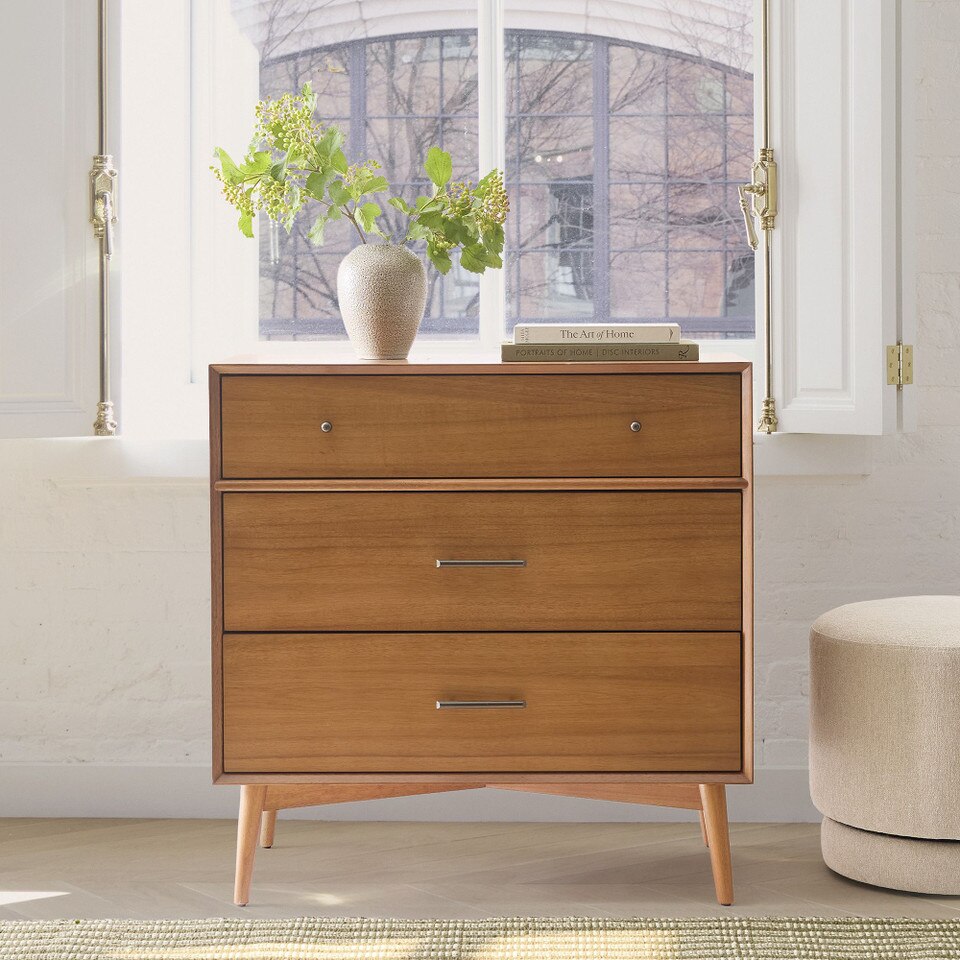 Mid-Century 3-Drawer Dresser (91 cm)