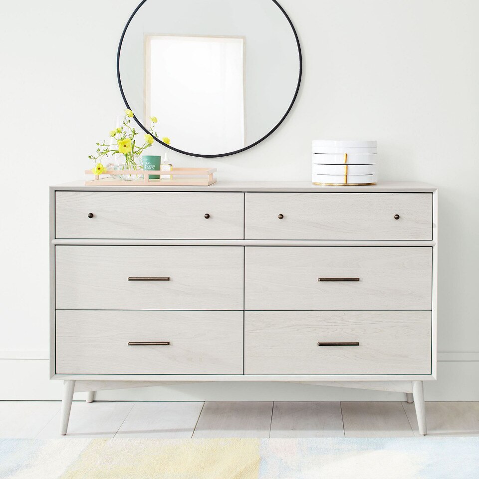 Mid-Century 6-Drawer Dresser (142 cm)