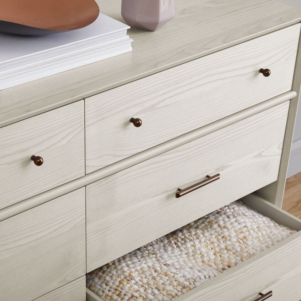 Mid-Century 6-Drawer Dresser (142 cm)