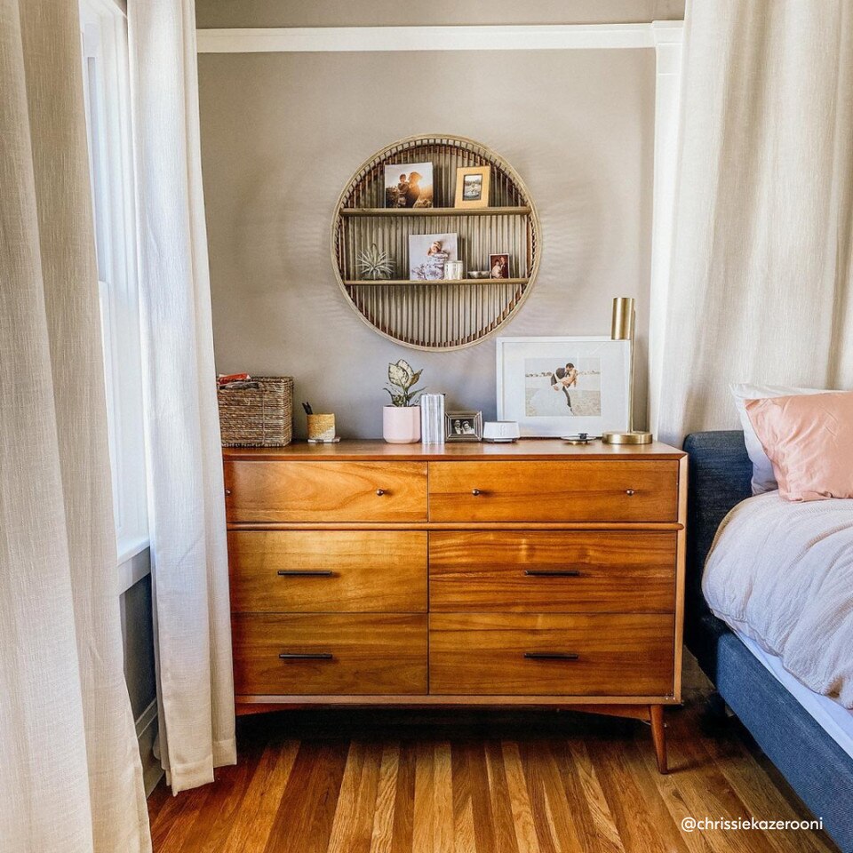 Mid-Century 6-Drawer Dresser (142 cm)