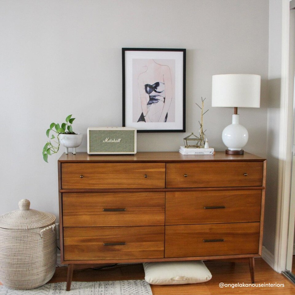Mid-Century 6-Drawer Dresser (142 cm)