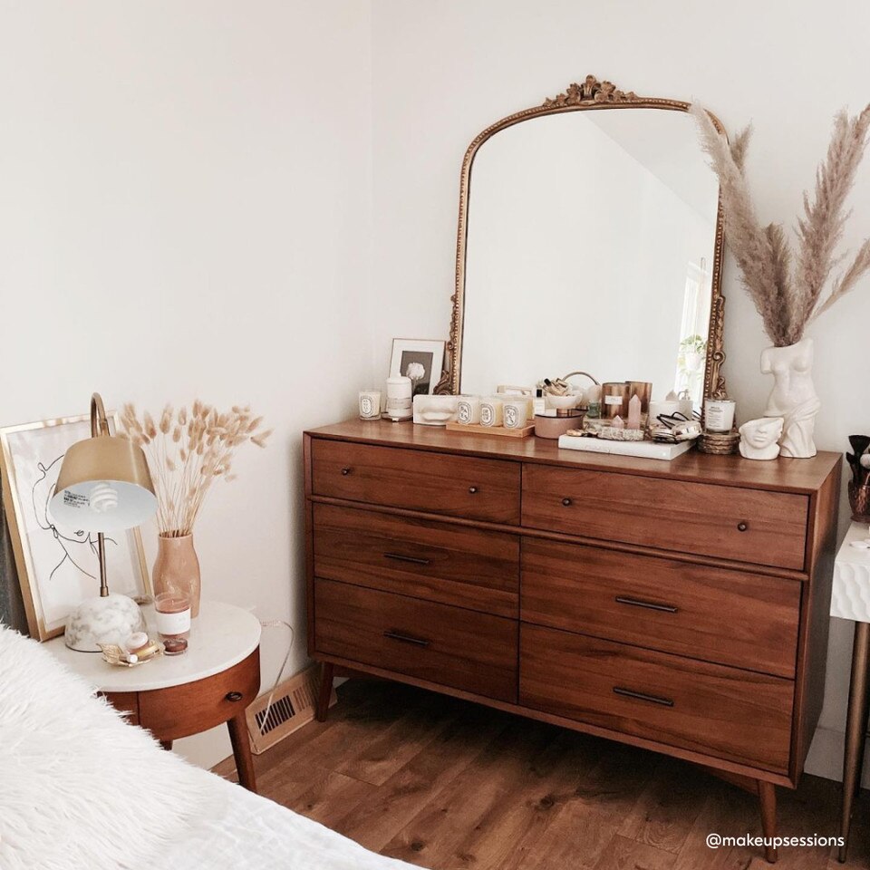Mid-Century 6-Drawer Dresser (142 cm)