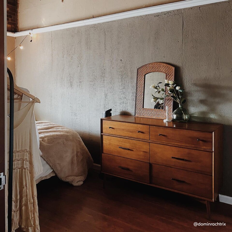 Mid-Century 6-Drawer Dresser (142 cm)