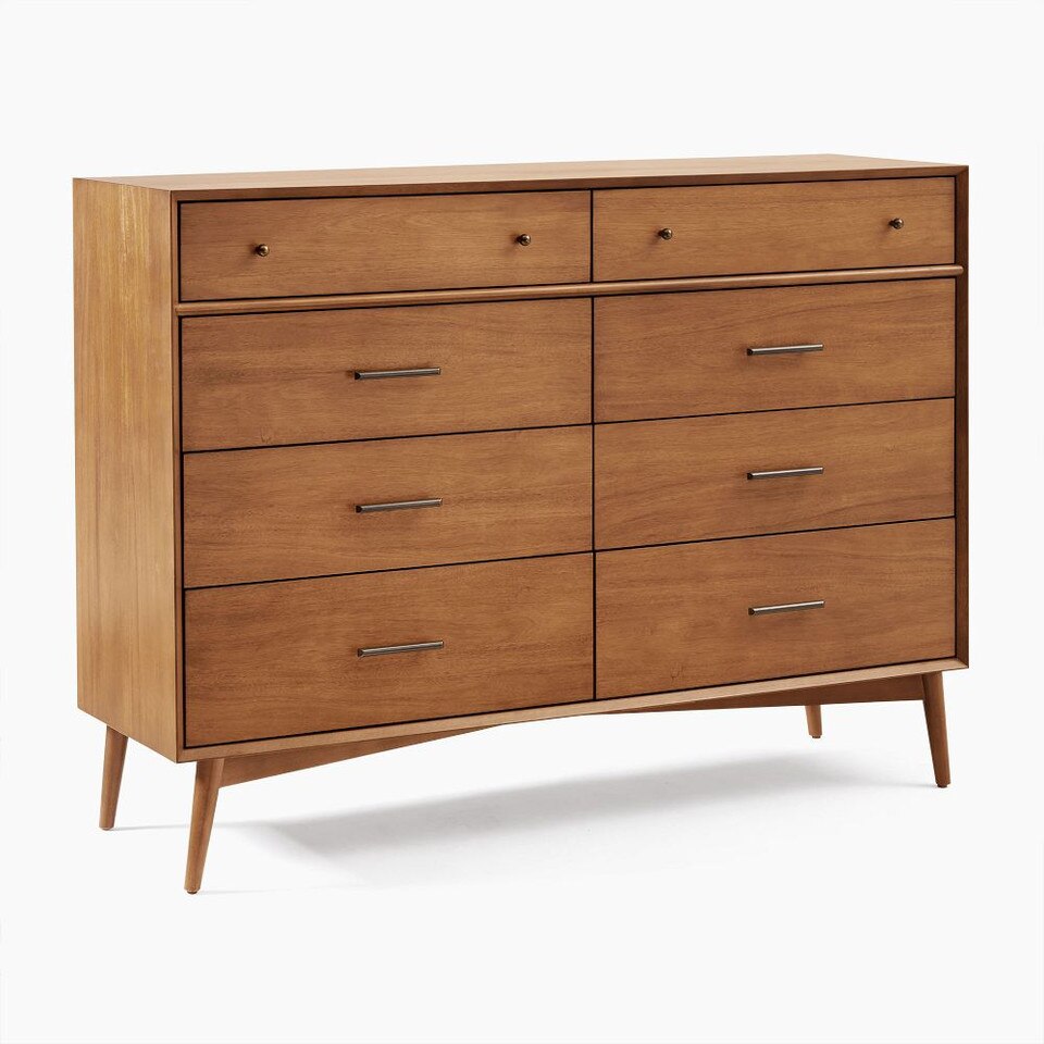 Mid-Century 8-Drawer Dresser (150 cm)