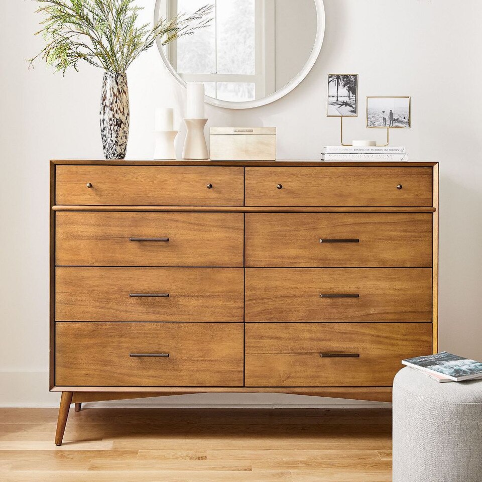 Mid-Century 8-Drawer Dresser (150 cm)