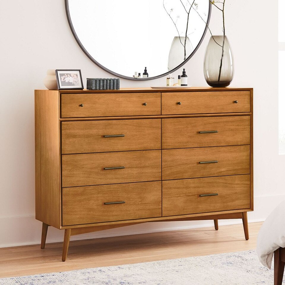 Mid-Century 8-Drawer Dresser (150 cm)
