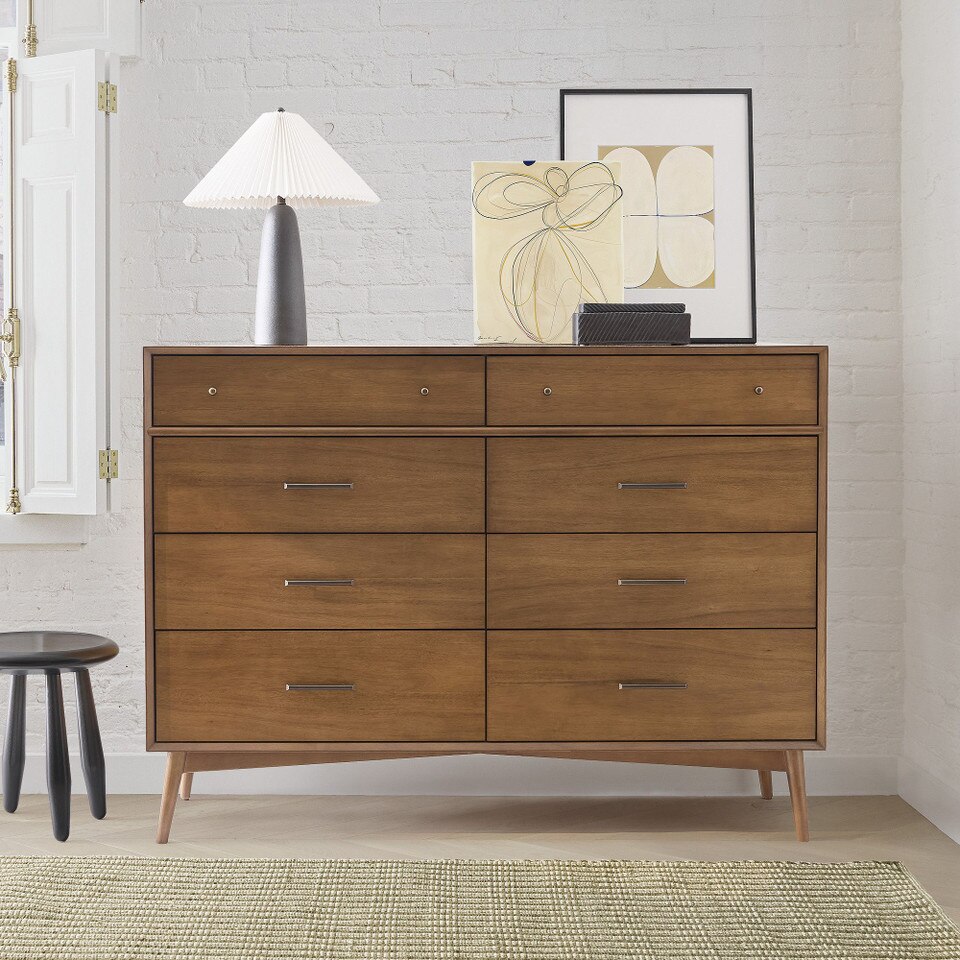 Mid-Century 8-Drawer Dresser (150 cm)