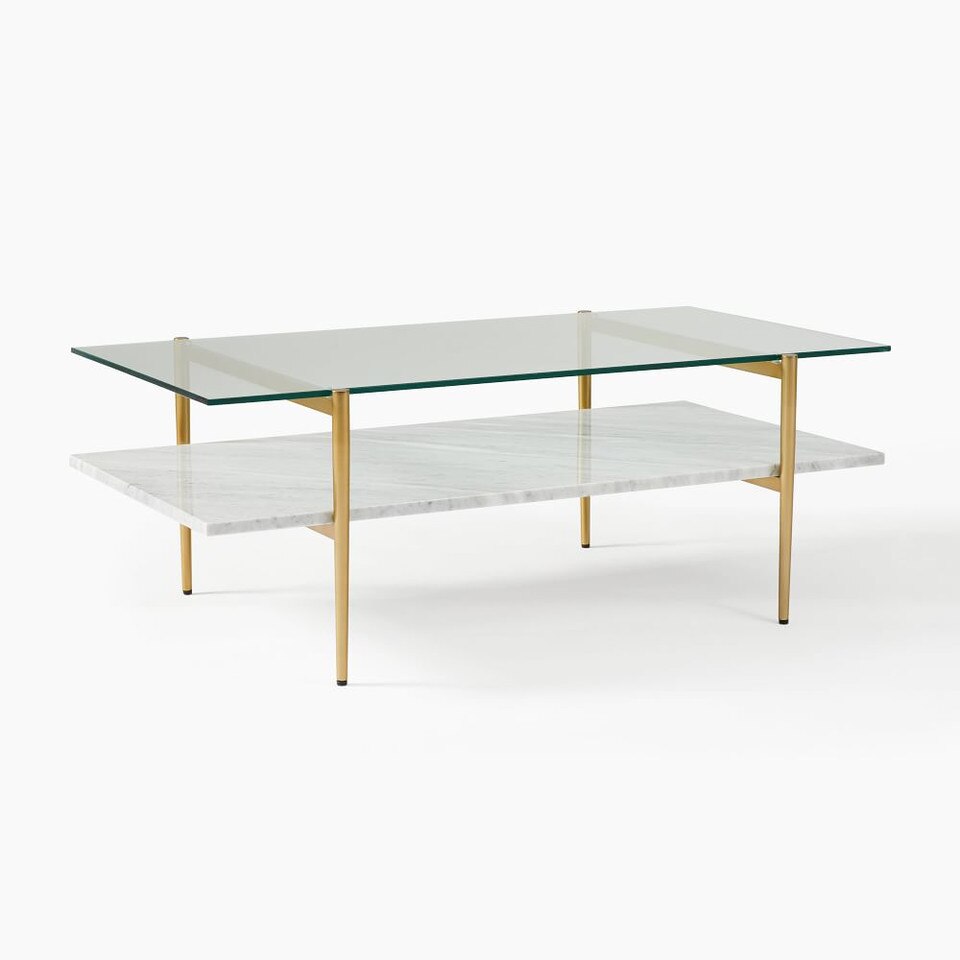 Mid-Century Art Display Marble Coffee Table (117 cm)