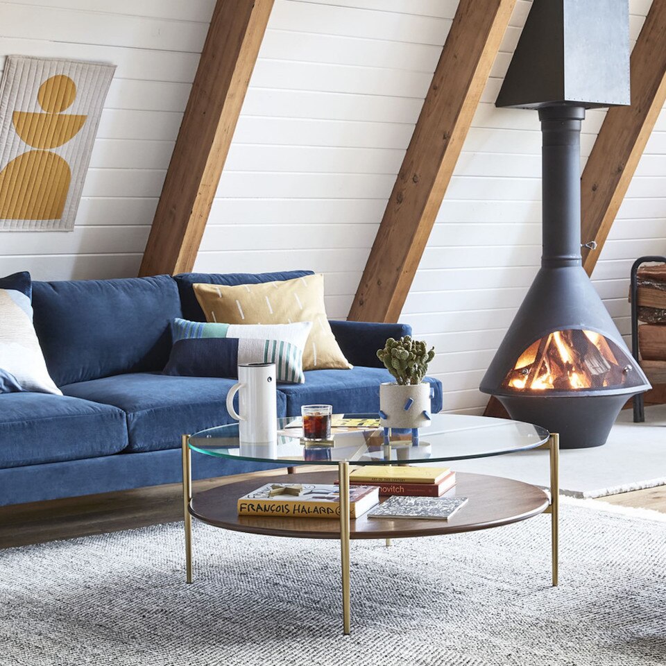 Mid-Century Art Display Round Coffee Table (86 cm)