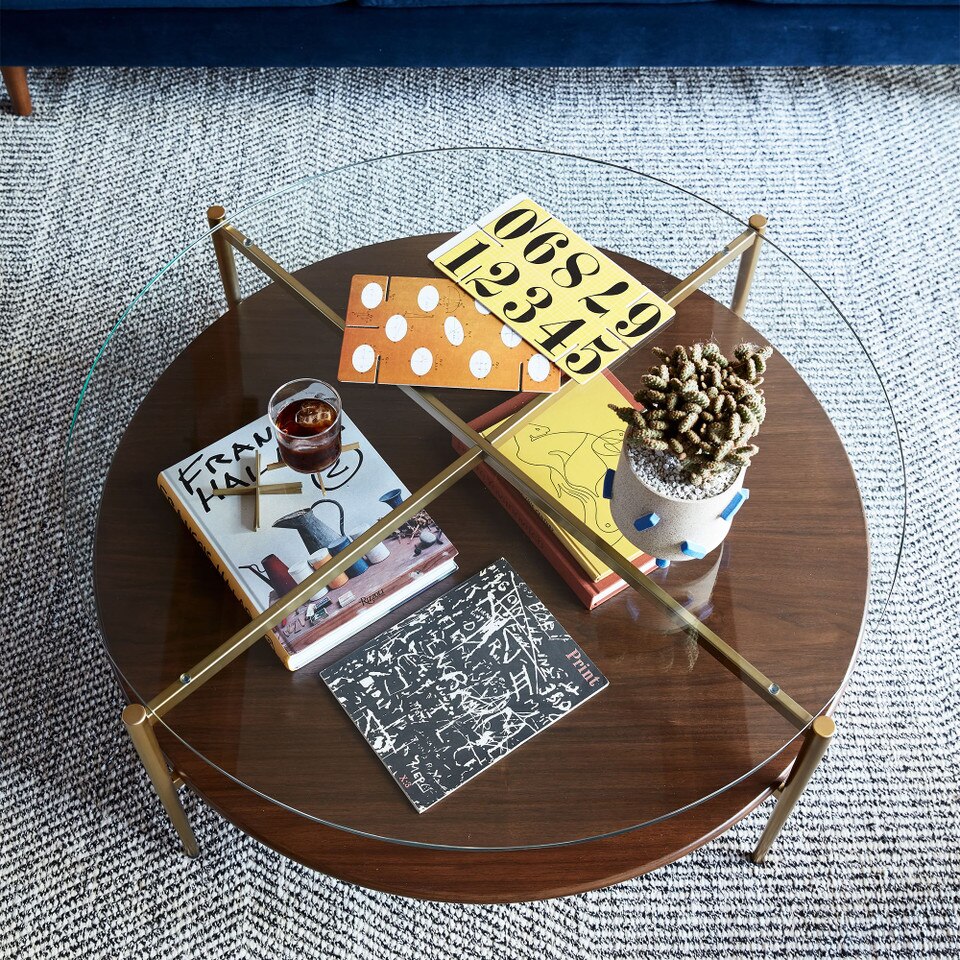 Mid-Century Art Display Round Coffee Table (86 cm)