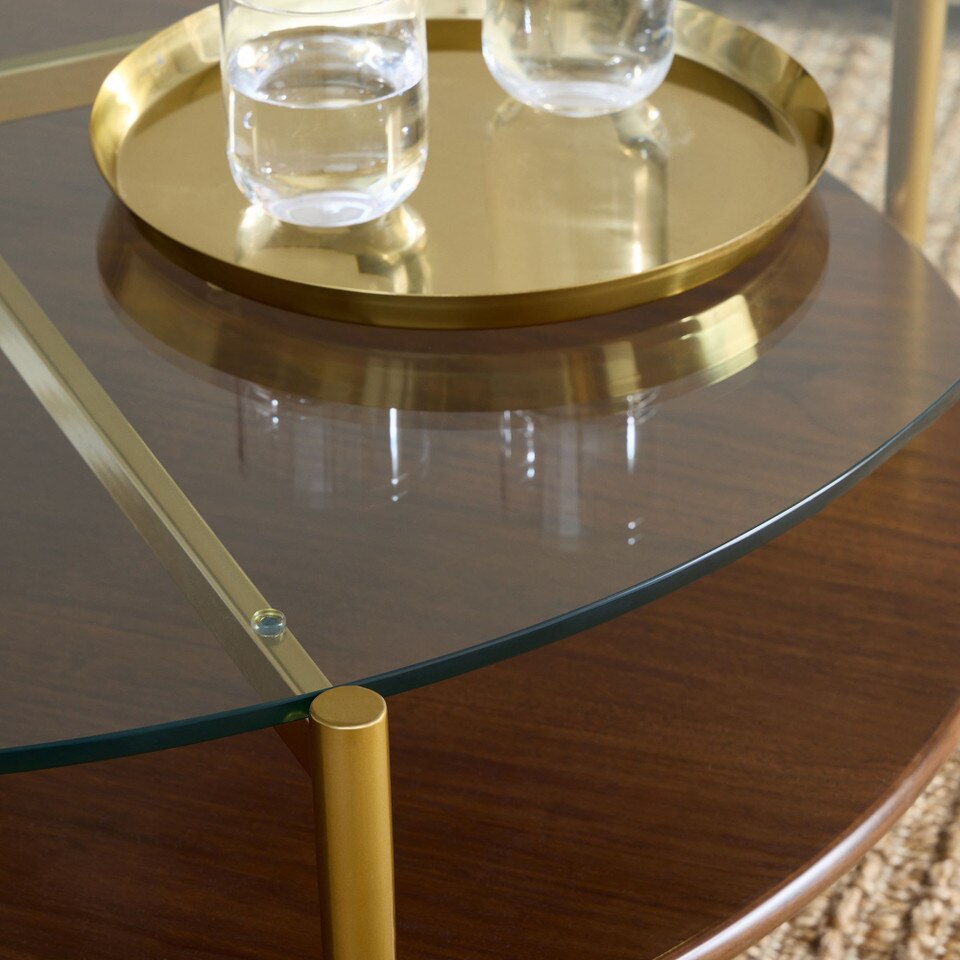 Mid-Century Art Display Round Coffee Table (86 cm)