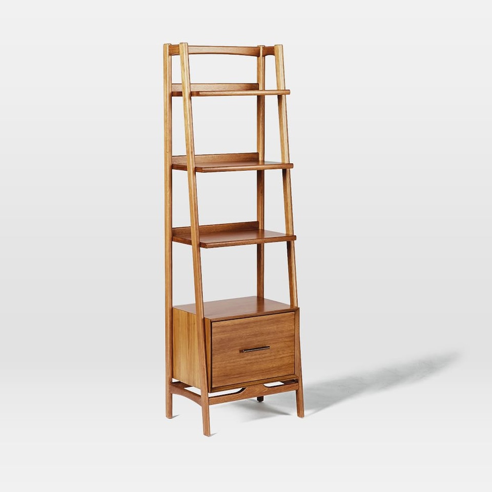 Mid-Century Bookshelf w/ Drawer (56 cm)