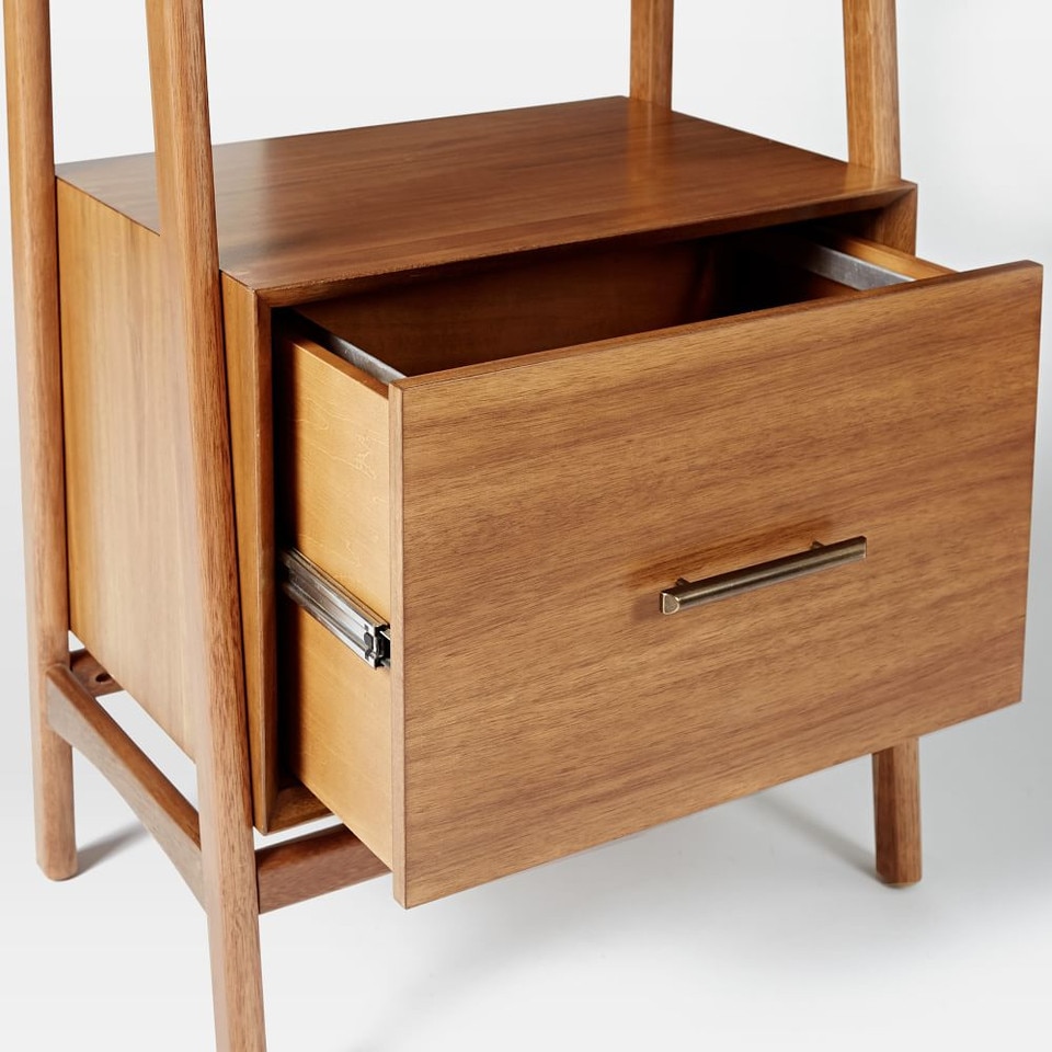 Mid-Century Bookshelf w/ Drawer (56 cm)