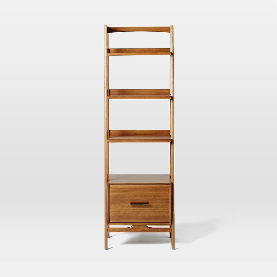 Mid-Century Bookshelf w/ Drawer (56 cm)