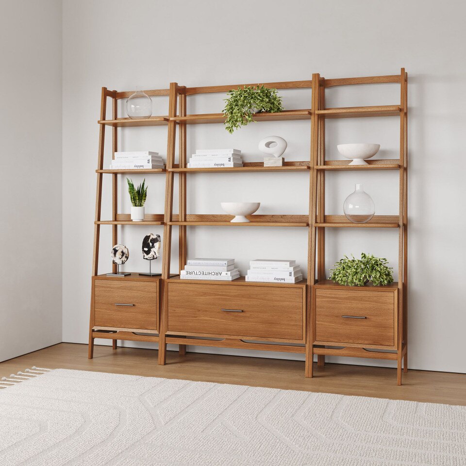 Mid-Century Bookshelf w/ Drawer (97 cm)