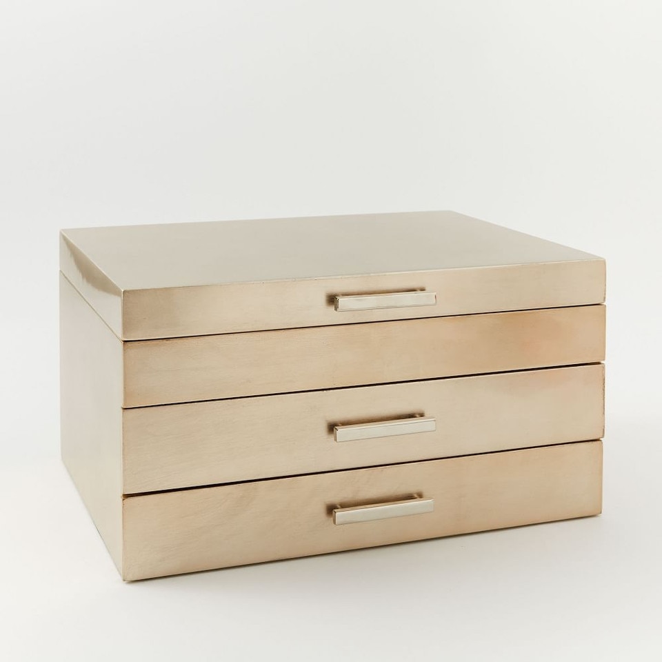 Mid-Century Jewellery Box - Grand (Champagne Lacquer)