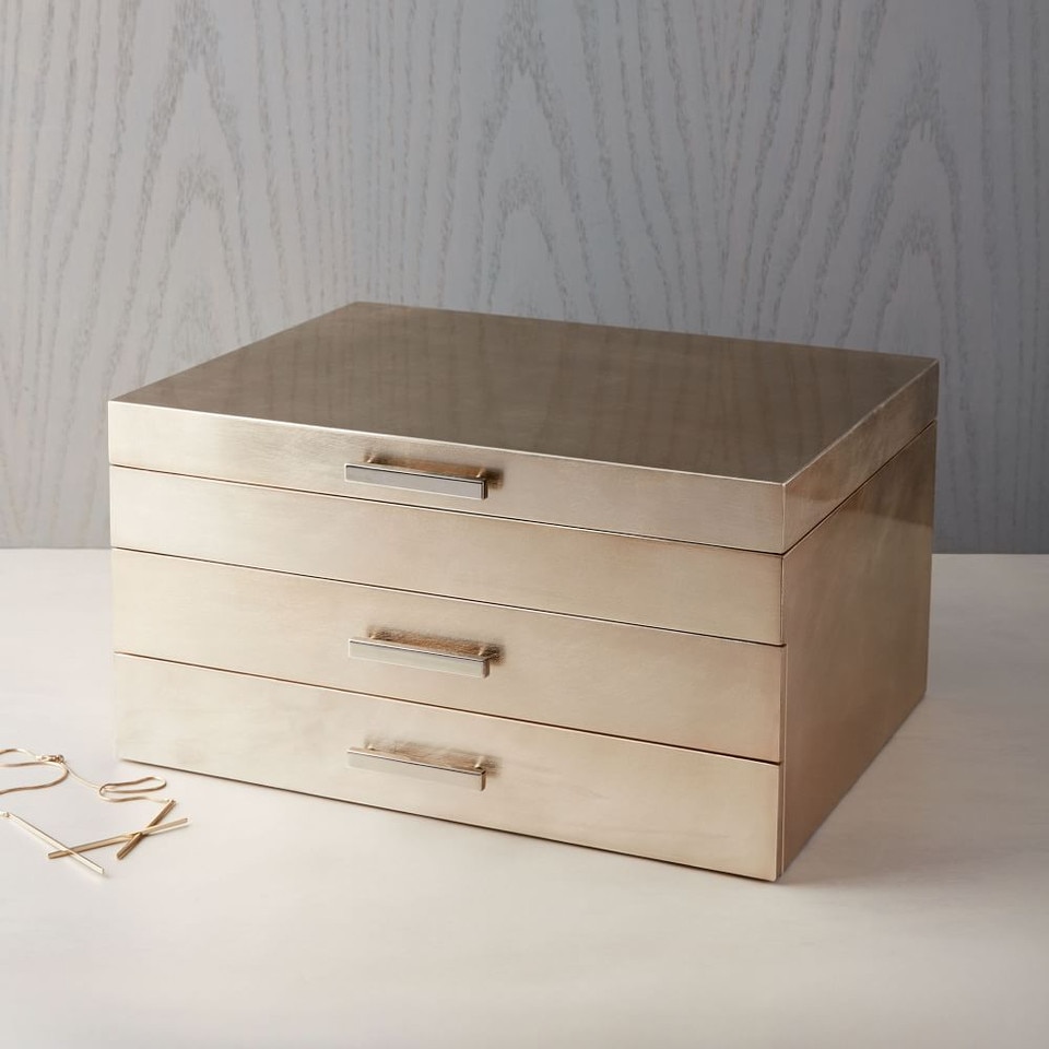 Mid-Century Jewellery Box - Grand (Champagne Lacquer)