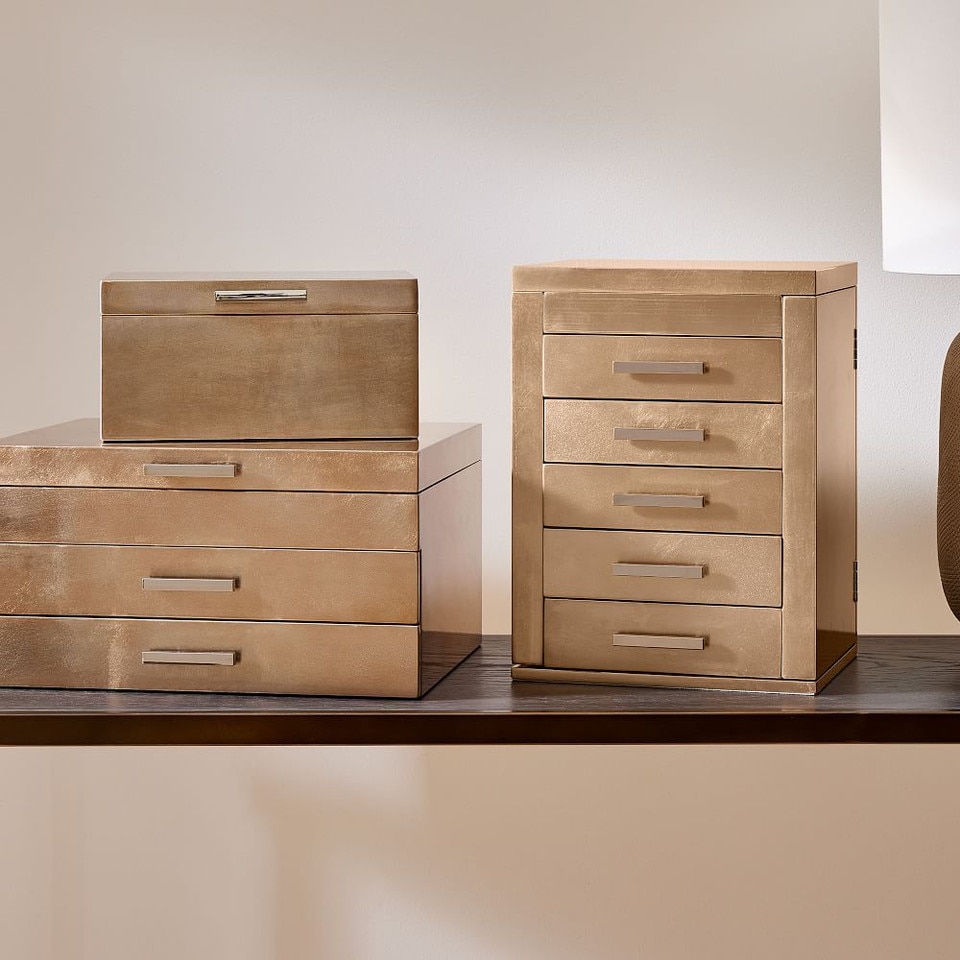 Mid-Century Jewellery Box - Grand (Champagne Lacquer)