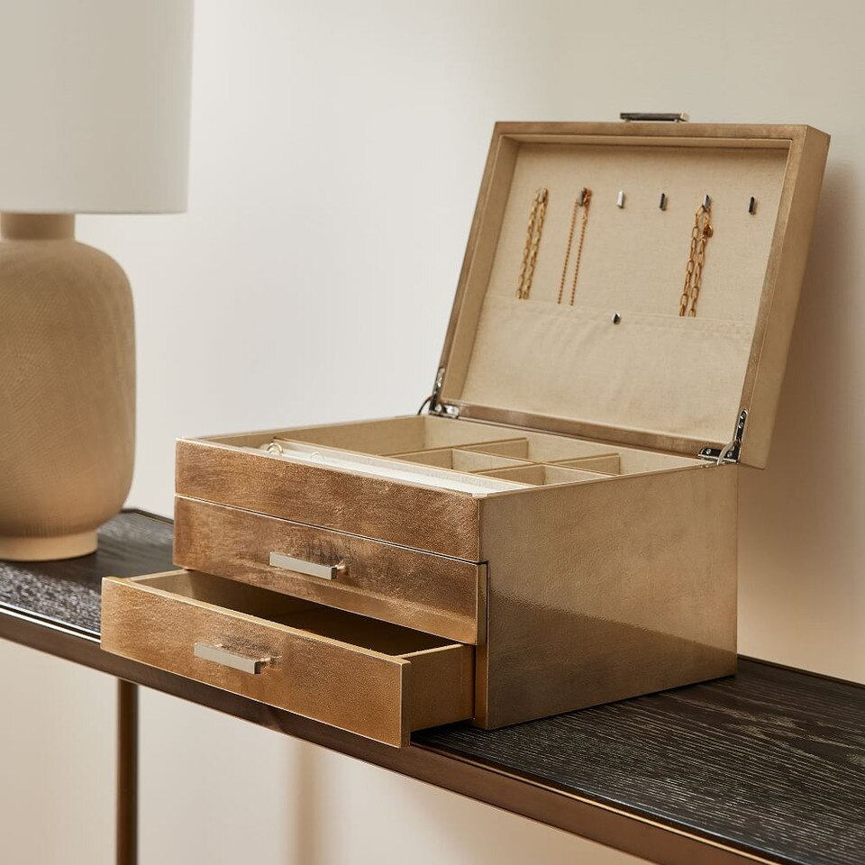Mid-Century Jewellery Box - Grand (Champagne Lacquer)