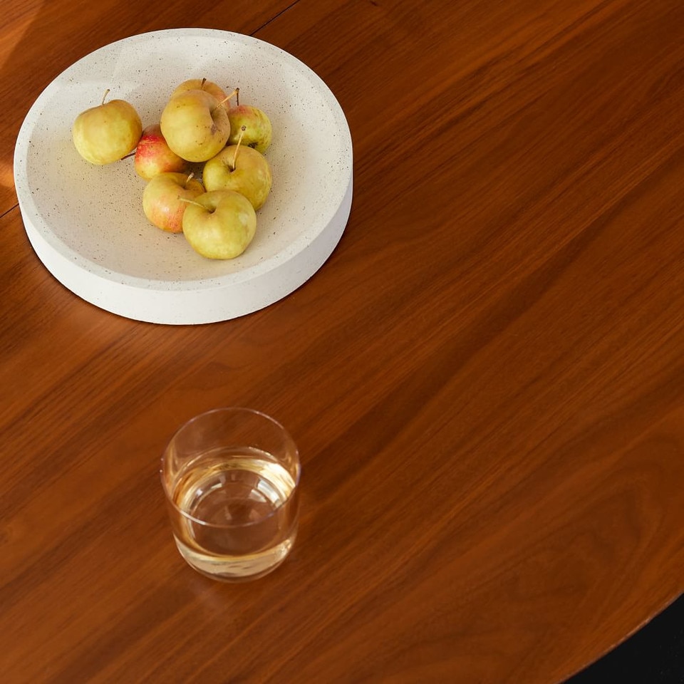 Mid-Century Rounded Extendable Dining Table (107 cm - 203 cm)