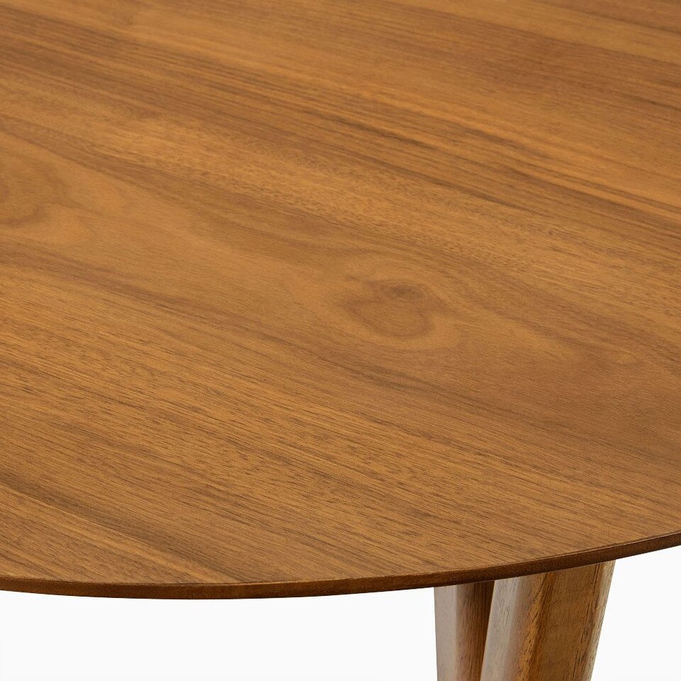 Mid-Century Rounded Extendable Dining Table (107 cm - 203 cm)