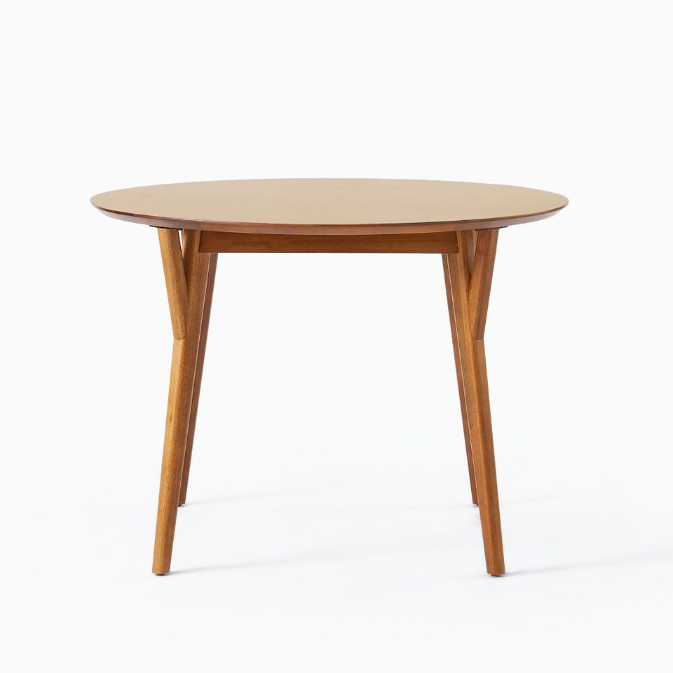 Mid-Century Rounded Extendable Dining Table (107 cm - 203 cm)
