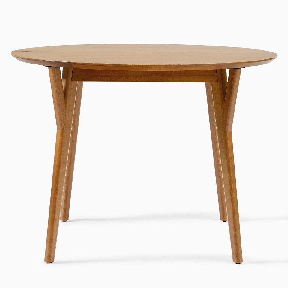 Mid-Century Rounded Extendable Dining Table (107 cm - 203 cm)
