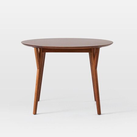 Mid Century Rounded Expandable Dining Table Mid Century Rounded Expandable Dining Table, Round Walnut Dining Table