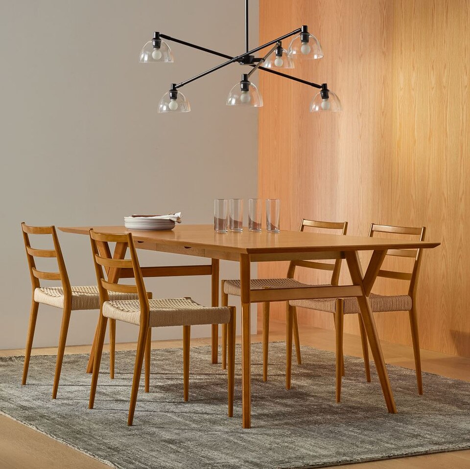Mid-Century Expandable Dining Table - Walnut