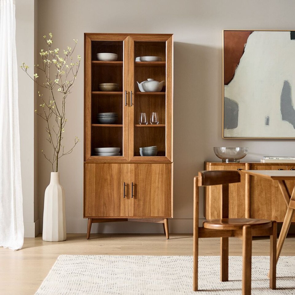 Mid-Century Glass Cabinet (89 cm)