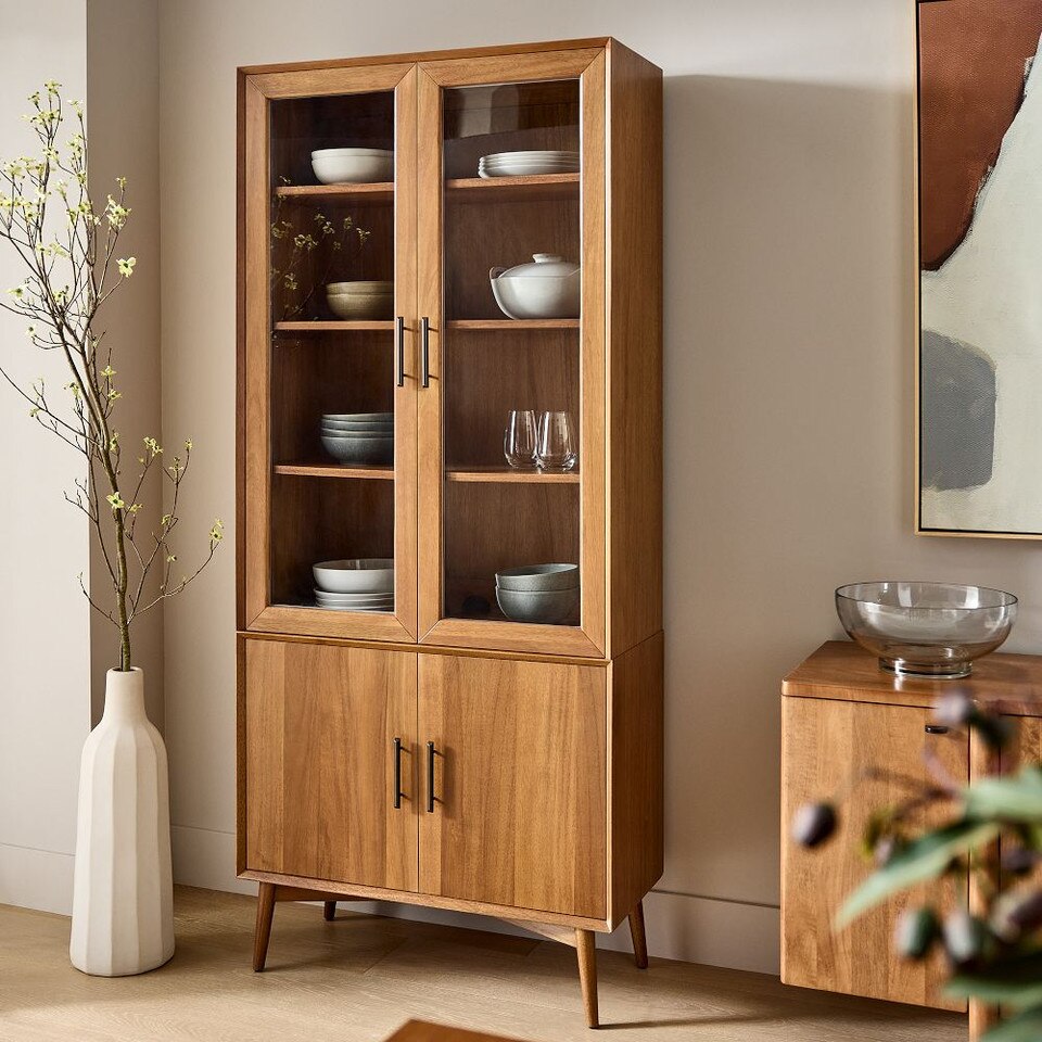 Mid-Century Glass Cabinet (89 cm)