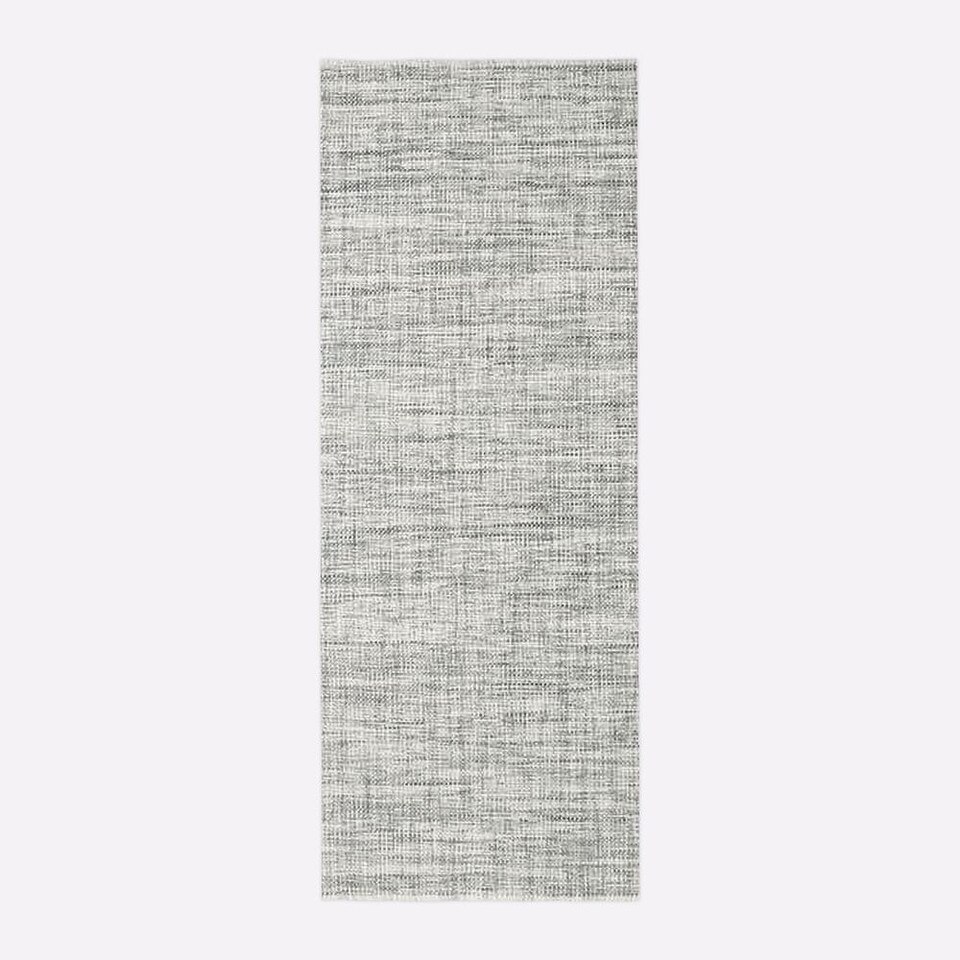 Mid-Century Heathered Basketweave Wool Rug