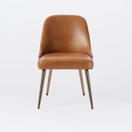 Mid Century Leather Dining Chair West, Tan Leather Chair Australia