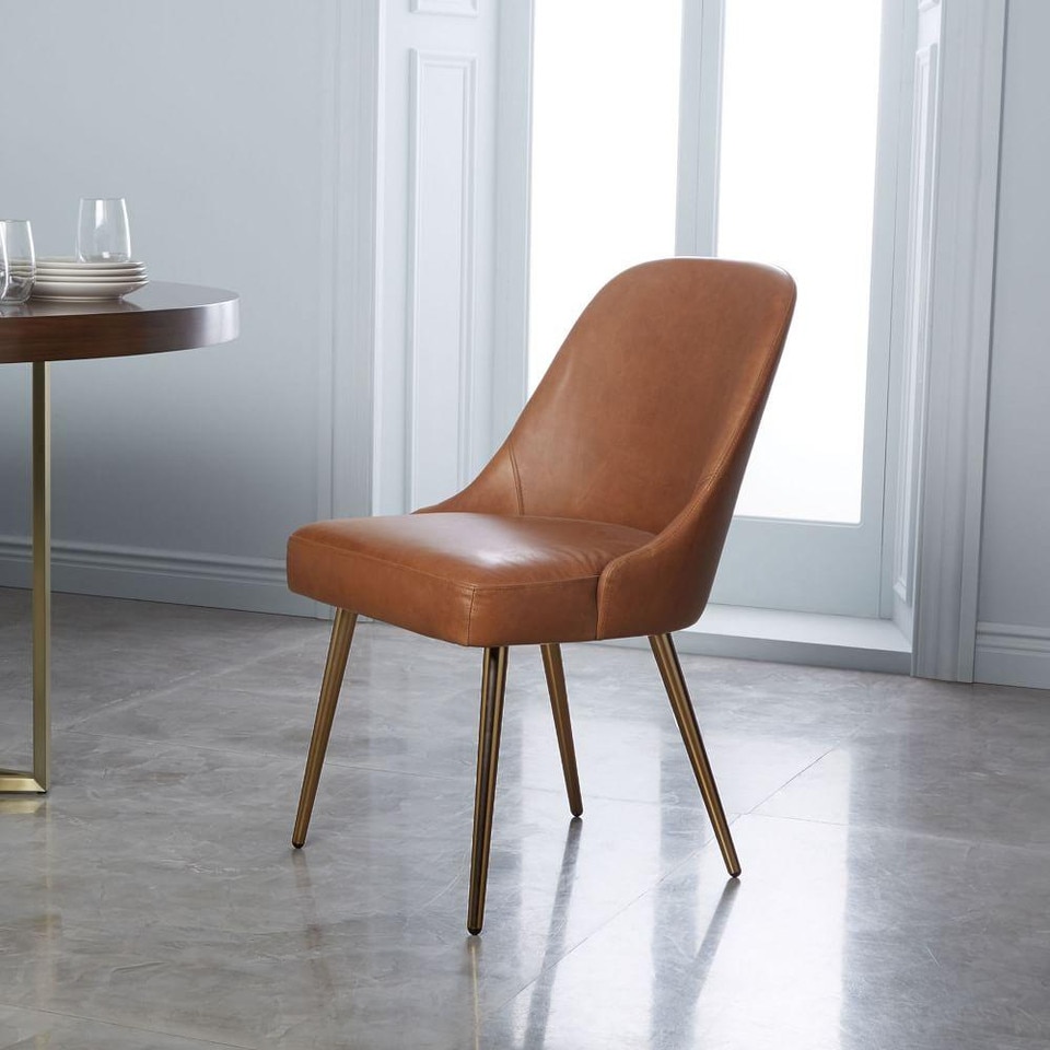 Mid-Century Leather Dining Chair | west elm Australia