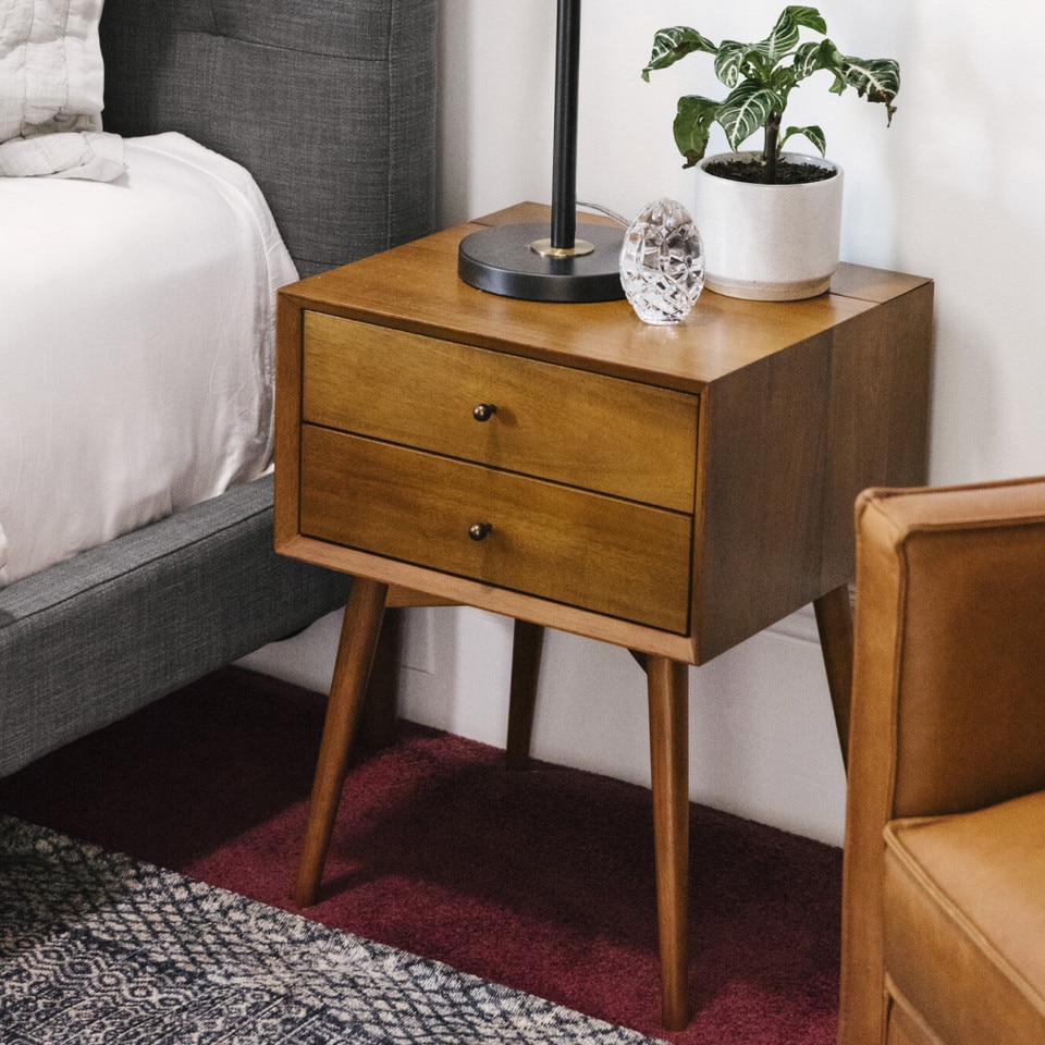 Mid-Century Closed Bedside Table (46 cm − 64 cm)