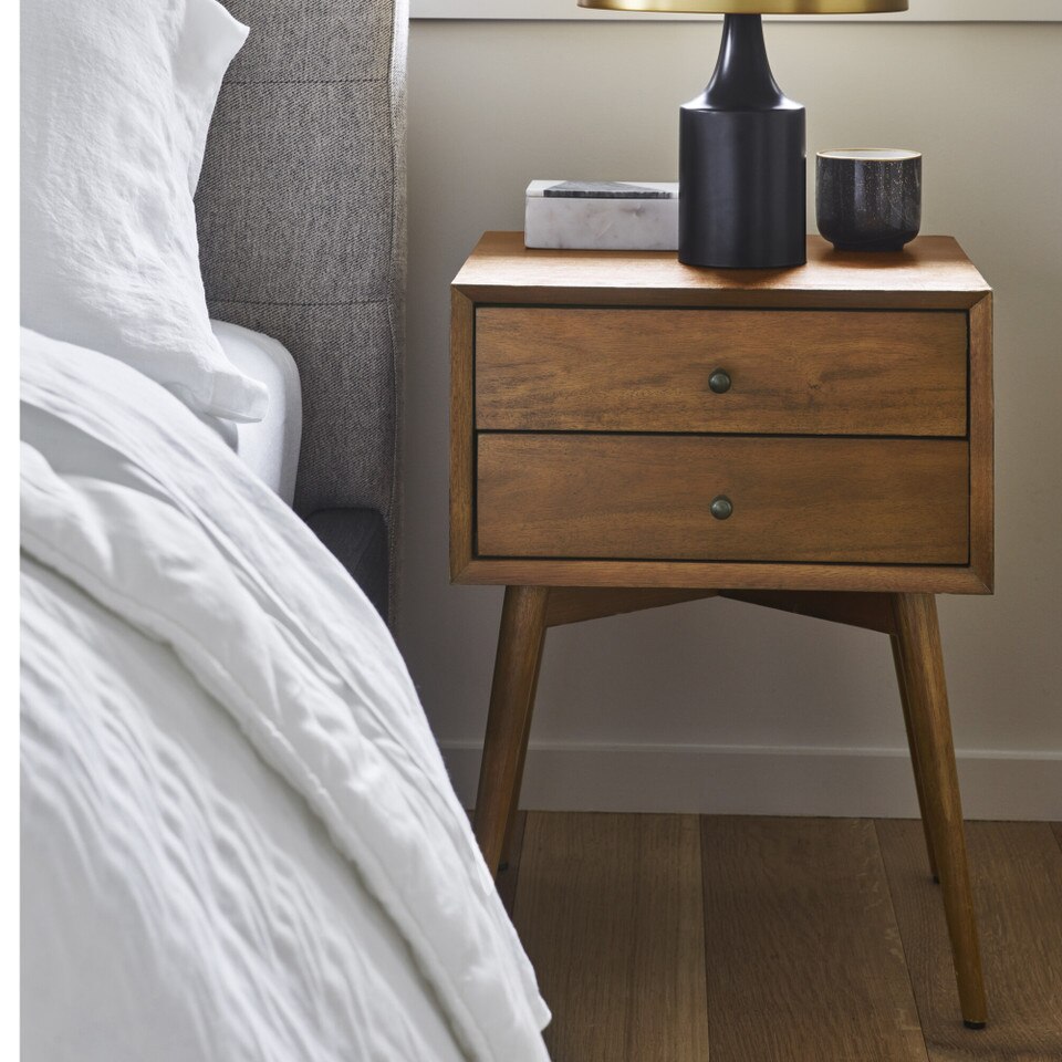 Mid-Century Closed Bedside Table (46 cm − 64 cm)
