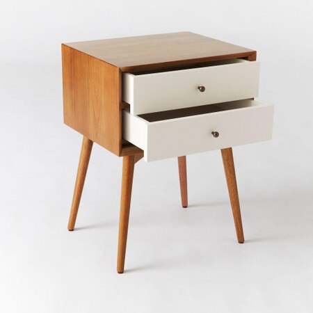 Mid Century Bedside Table White Acorn West Elm Australia