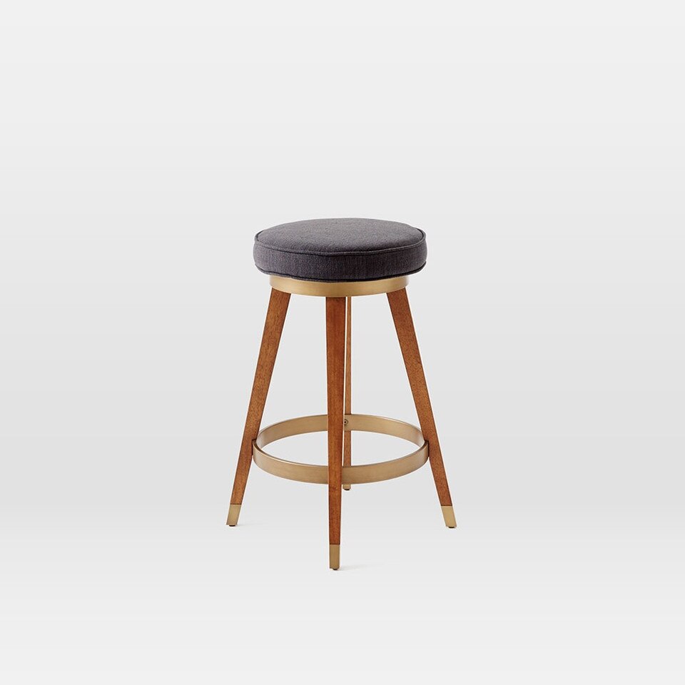 Mid-Century Swivel Bar + Counter Stool