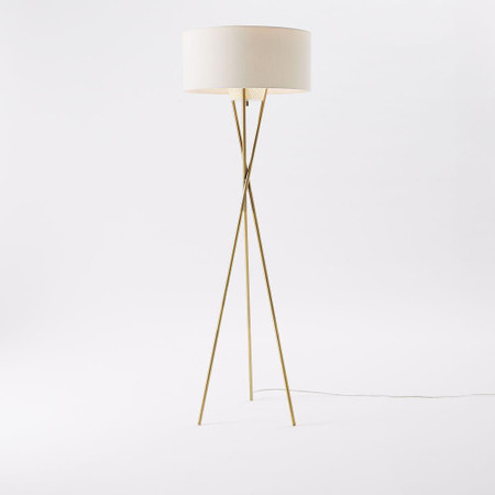 Mid Century Tripod Floor Lamp, Gold Tripod Floor Lamp