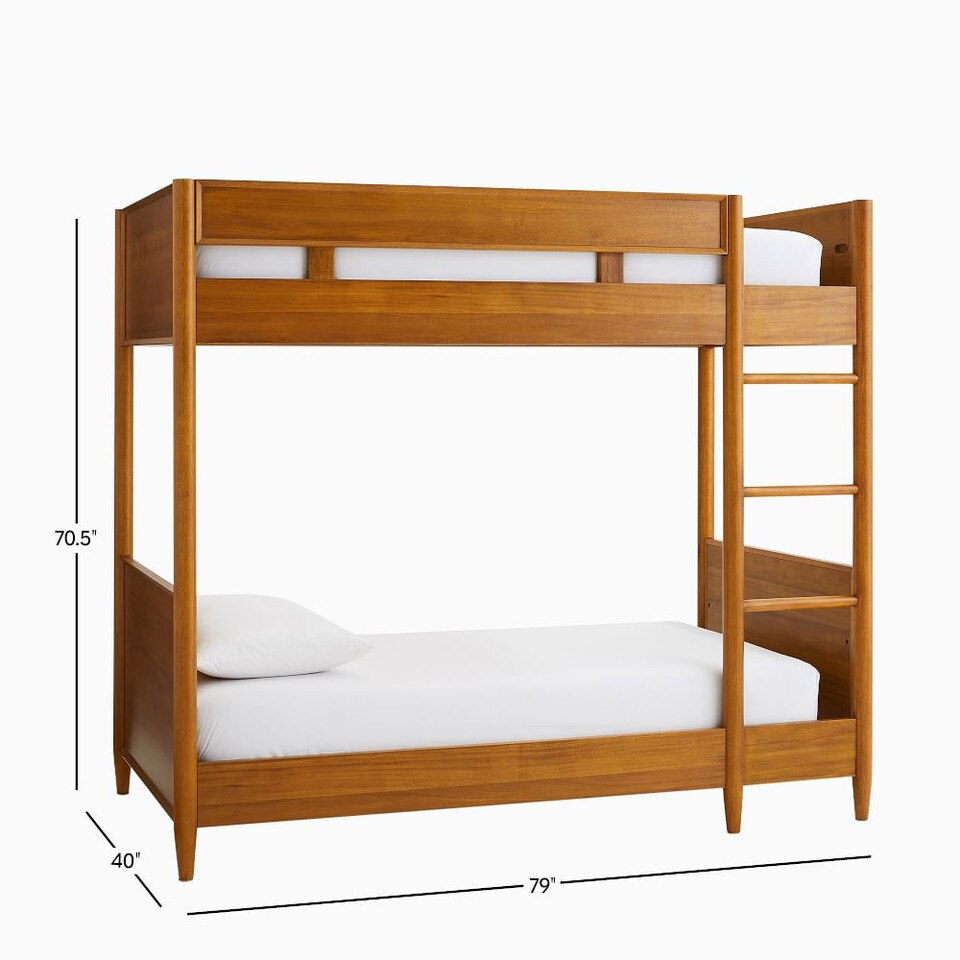 Mid-Century King Single Bunk Bed - Acorn