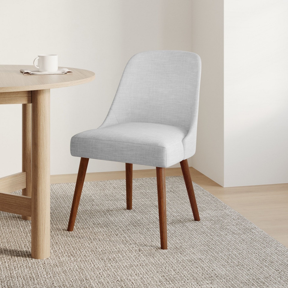 Mid-Century Upholstered Dining Chair - Wood Legs