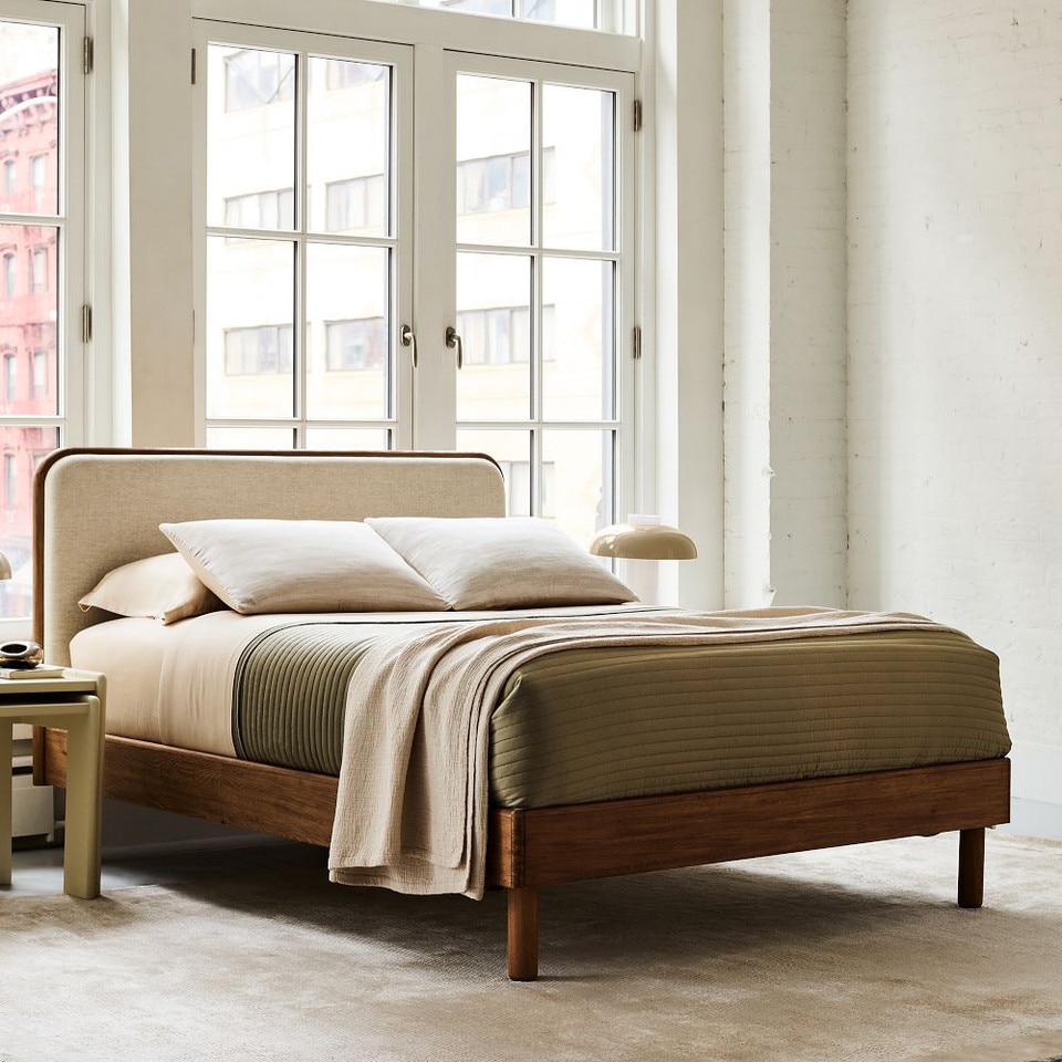 Miles Wood & Upholstered Bed