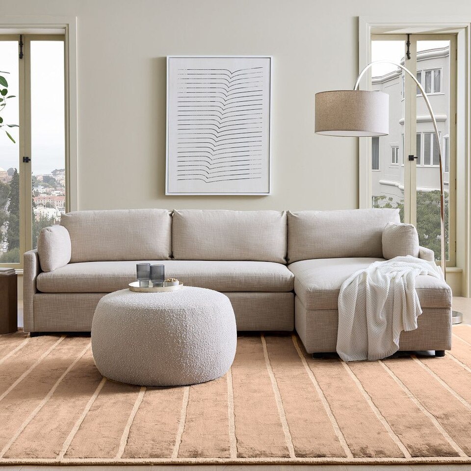 Modern Bands TENCEL™ Rug - West Elm Australia